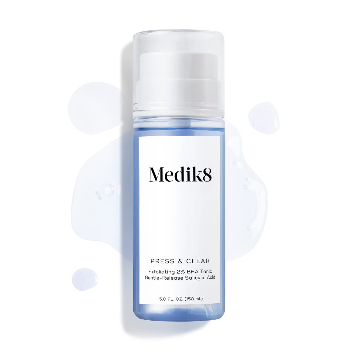 Medik8 Press and Clear Clarifying Facial Tonic - Exfoliating BHA Face Toner with Gentle-Release Salicylic Acid, 5 oz Avelisse