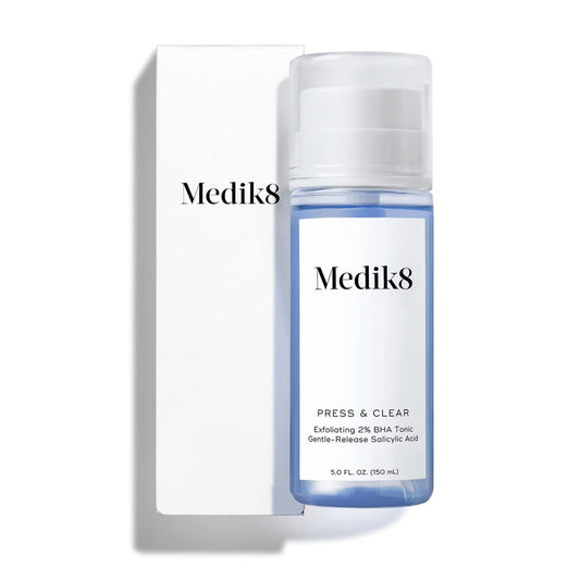 Medik8 Press and Clear Clarifying Facial Tonic - Exfoliating BHA Face Toner with Gentle-Release Salicylic Acid, 5 oz Avelisse