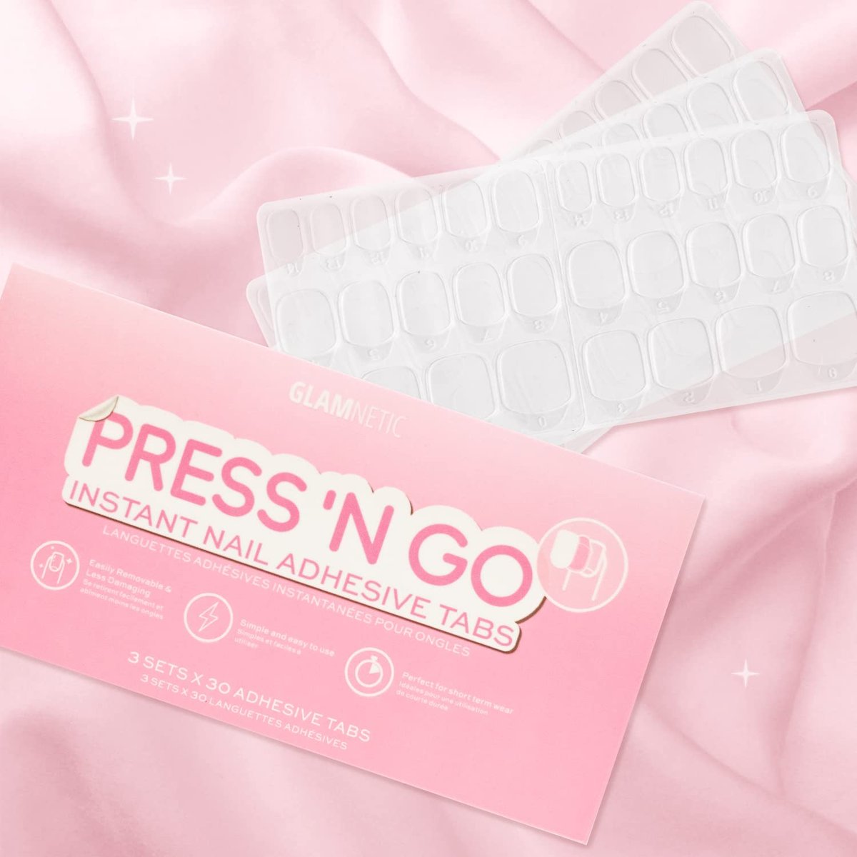 Glamnetic Press 'n Go Instant Nail Adhesive Tabs – Short-Term Wear, Easily Removable & Less Damaging, Customized Fit (90 Tabs) - görsel 5