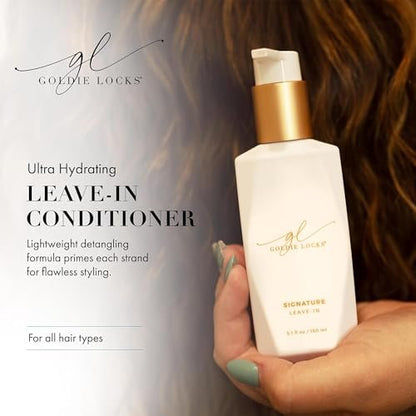 Goldie Locks Signature Leave-In Conditioner - Lightweight Daily Hydration, Frizz Control, Protein-Free - Safe for Extensions & Color-Treated Hair - 5.1 fl oz Avelisse
