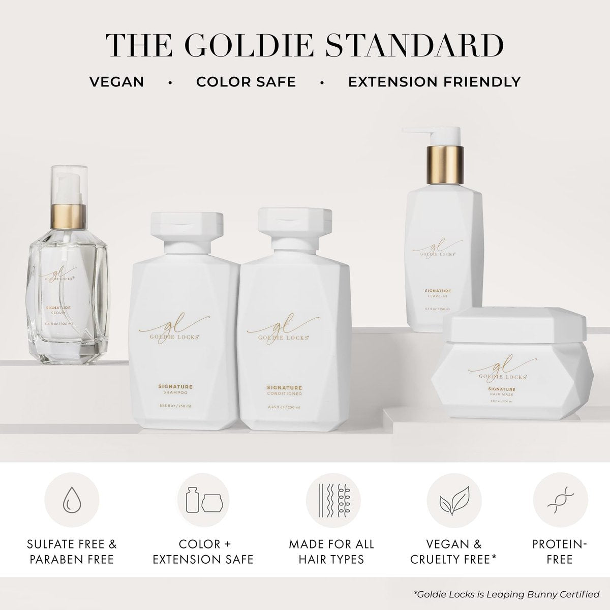 Goldie Locks Signature Leave-In Conditioner - Lightweight Daily Hydration, Frizz Control, Protein-Free - Safe for Extensions & Color-Treated Hair - 5.1 fl oz Avelisse