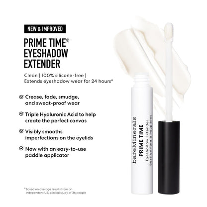 bareMinerals Prime Time Eyeshadow Extender - 24-Hour Wear, Crease-Proof & Waterproof Eye Primer (1 oz) Avelisse
