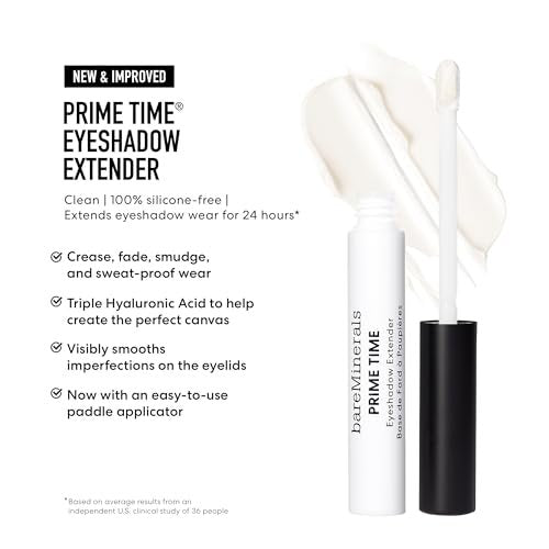 bareMinerals Prime Time Eyeshadow Extender - 24-Hour Wear, Crease-Proof & Waterproof Eye Primer (1 oz) Avelisse
