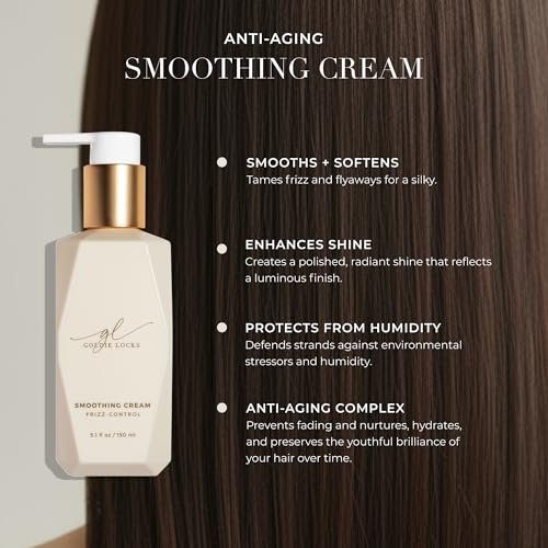 Goldie Locks Anti-Frizz Smoothing Cream - Moisturizing & Boosts Softness & Elasticity - Locks Out Frizz for Shine - Safe for Extensions & Color-Treated Hair - Protein-Free - 5.1 fl oz Avelisse