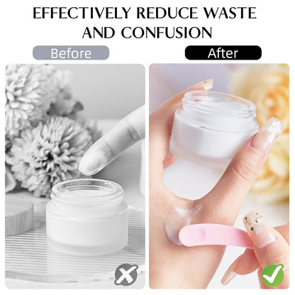 TUZAZO 200pcs Mini Spatula for Cosmetics - Bulk Disposable Makeup Spatulas, Plastic Scoop Spatulas for Cosmetic Mixing and Sampling (Multi Colored with Storage Box)