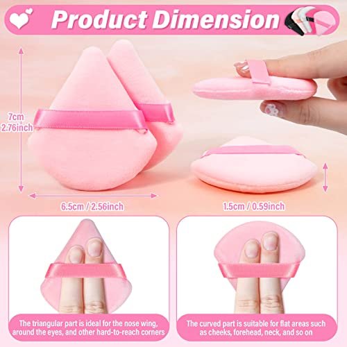 Caffox 60-Piece Triangle Powder Puffs - Soft Makeup Sponges for Loose & Pressed Powder Application Avelisse