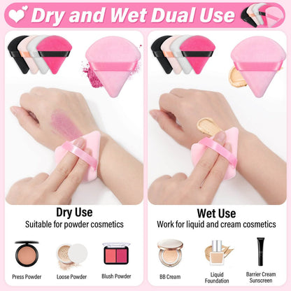 Caffox 60-Piece Triangle Powder Puffs - Soft Makeup Sponges for Loose & Pressed Powder Application Avelisse