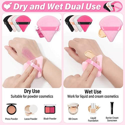 Caffox 60-Piece Triangle Powder Puffs - Soft Makeup Sponges for Loose & Pressed Powder Application Avelisse