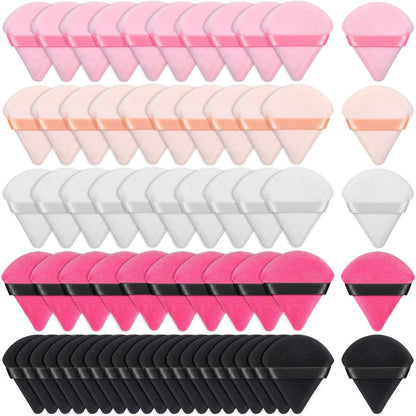 Caffox 60-Piece Triangle Powder Puffs - Soft Makeup Sponges for Loose & Pressed Powder Application Avelisse