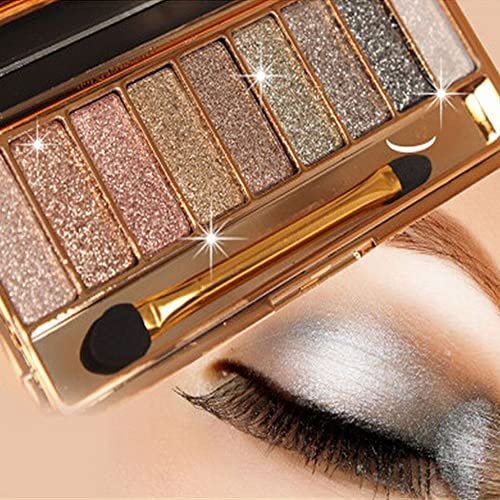 Virtegasas 9-Color Glitter Eyeshadow Palette - Shimmer Sparkle Highly Pigmented Waterproof Long-Lasting Eye Shadow Makeup Set Avelisse