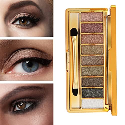 Virtegasas 9-Color Glitter Eyeshadow Palette - Shimmer Sparkle Highly Pigmented Waterproof Long-Lasting Eye Shadow Makeup Set Avelisse