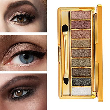 Virtegasas 9-Color Glitter Eyeshadow Palette - Shimmer Sparkle Highly Pigmented Waterproof Long-Lasting Eye Shadow Makeup Set Avelisse
