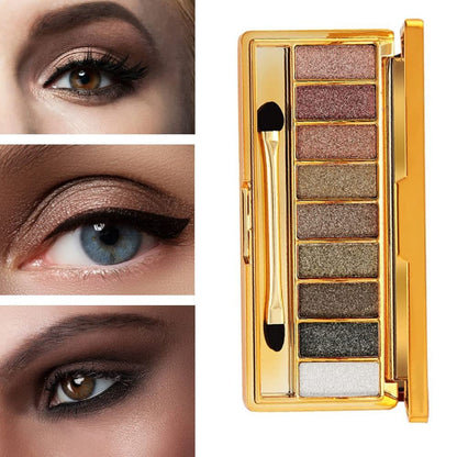 Virtegasas 9-Color Glitter Eyeshadow Palette - Shimmer Sparkle Highly Pigmented Waterproof Long-Lasting Eye Shadow Makeup Set Avelisse