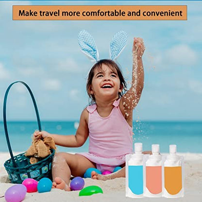 GUXACU 18 PCS Travel Pouches - TSA Approved Leak Proof Makeup Packing Bags - Travel Size Toiletries Containers (White, 100ml)