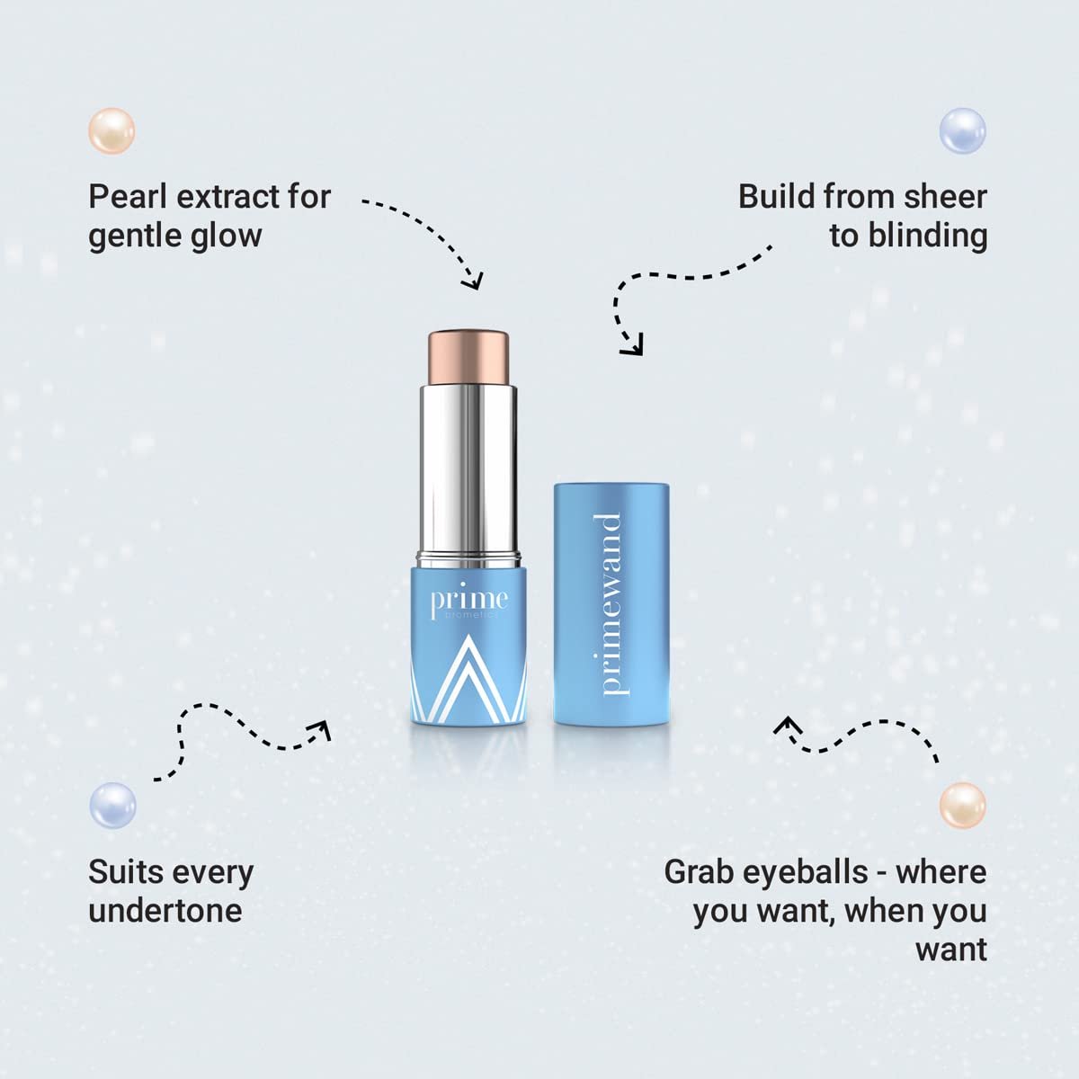 Prime Prometics PrimeWand Pearl – Natural Pro-Age Highlighter Stick for Mature Skin Avelisse