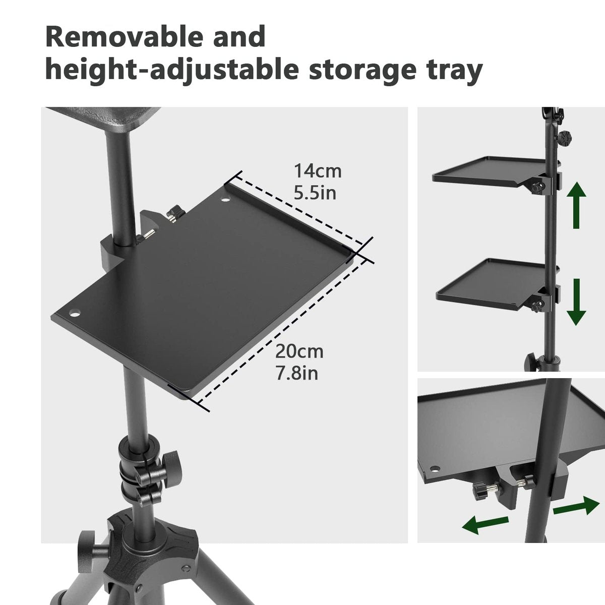 ZHOOGE Tattoo Armrest Stand with Tray - Foldable Tattoo Arm Leg Rest, Adjustable Height and Tilt, Heavy Duty with Black Leather Pad for Tattoo Studio Avelisse