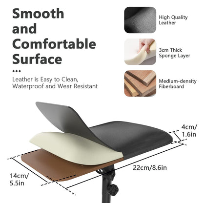 ZHOOGE Tattoo Armrest Stand with Tray - Foldable Tattoo Arm Leg Rest, Adjustable Height and Tilt, Heavy Duty with Black Leather Pad for Tattoo Studio Avelisse
