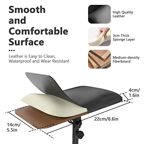 ZHOOGE Tattoo Armrest Stand with Tray - Foldable Tattoo Arm Leg Rest, Adjustable Height and Tilt, Heavy Duty with Black Leather Pad for Tattoo Studio Avelisse