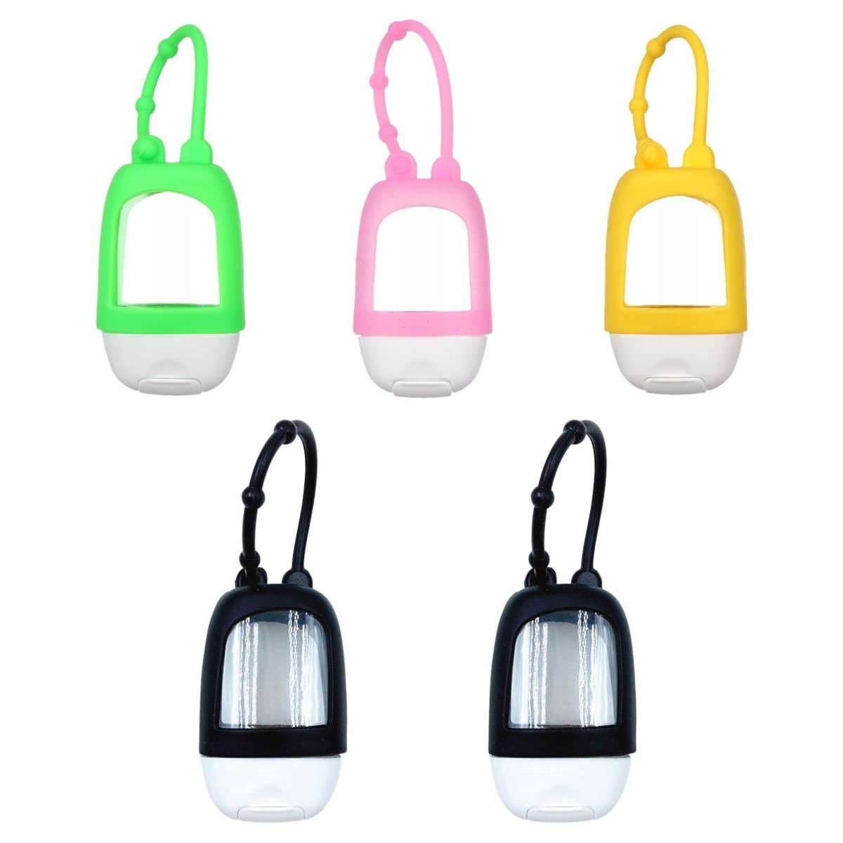 HomeSoGood 5-Pack Portable Refillable Travel Bottles - 30ml Silicone Squeeze Bottles with Clip Avelisse