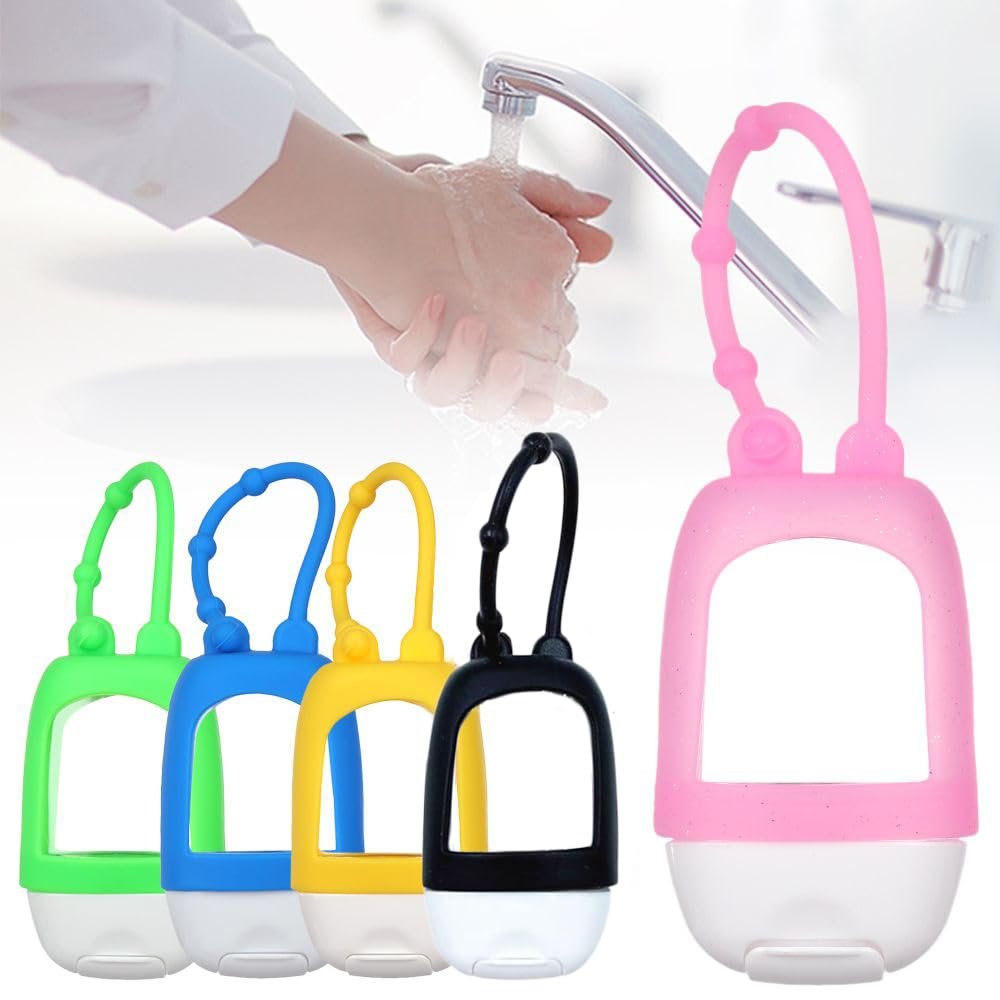 HomeSoGood 5-Pack Portable Refillable Travel Bottles - 30ml Silicone Squeeze Bottles with Clip Avelisse