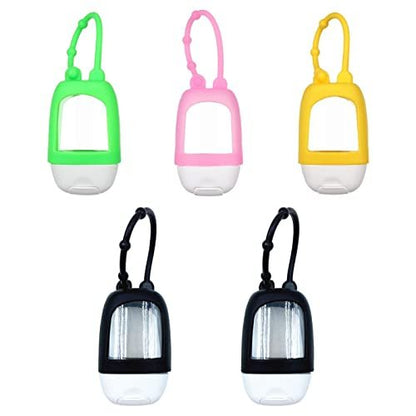 HomeSoGood 5-Pack Portable Refillable Travel Bottles - 30ml Silicone Squeeze Bottles with Clip Avelisse