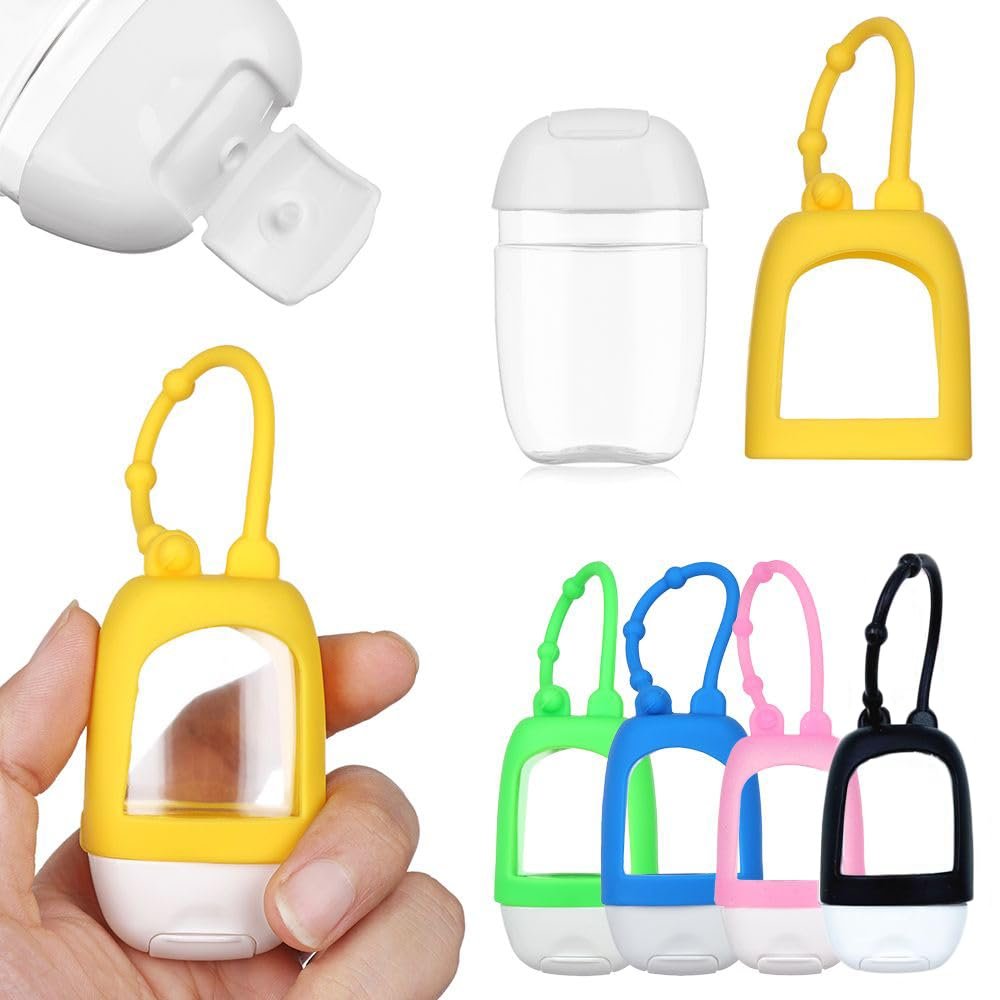 HomeSoGood 5-Pack Portable Refillable Travel Bottles - 30ml Silicone Squeeze Bottles with Clip Avelisse