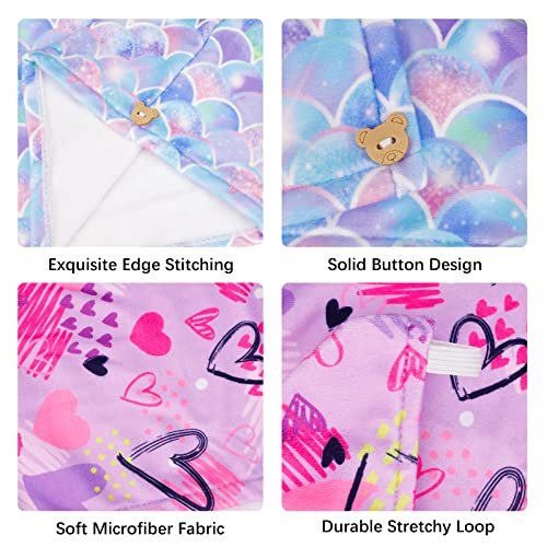 RETON 4 Pack Microfiber Hair Drying Towel - Super Absorbent Hair Wrap for Kids, Girls, Women - Fast Drying Hair Turban for Curly, Long, Thick Wet Hair Avelisse