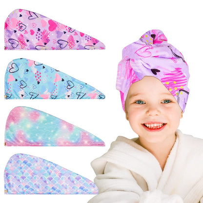 RETON 4 Pack Microfiber Hair Drying Towel - Super Absorbent Hair Wrap for Kids, Girls, Women - Fast Drying Hair Turban for Curly, Long, Thick Wet Hair Avelisse