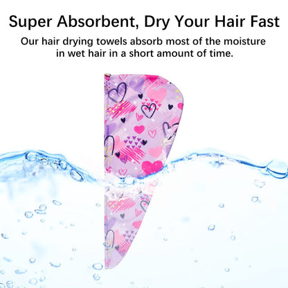 RETON 4 Pack Microfiber Hair Drying Towel - Super Absorbent Hair Wrap for Kids, Girls, Women - Fast Drying Hair Turban for Curly, Long, Thick Wet Hair Avelisse