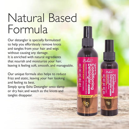 Esha Girl Wig & Weave Leave-In Conditioner & Detangler Spray – Moisturizes, Softens & Revives Human Hair & Synthetic Wigs, Weaves, Extensions & Braids | Sulfate-Free | Pineapple Scent | 4 fl oz Avelisse