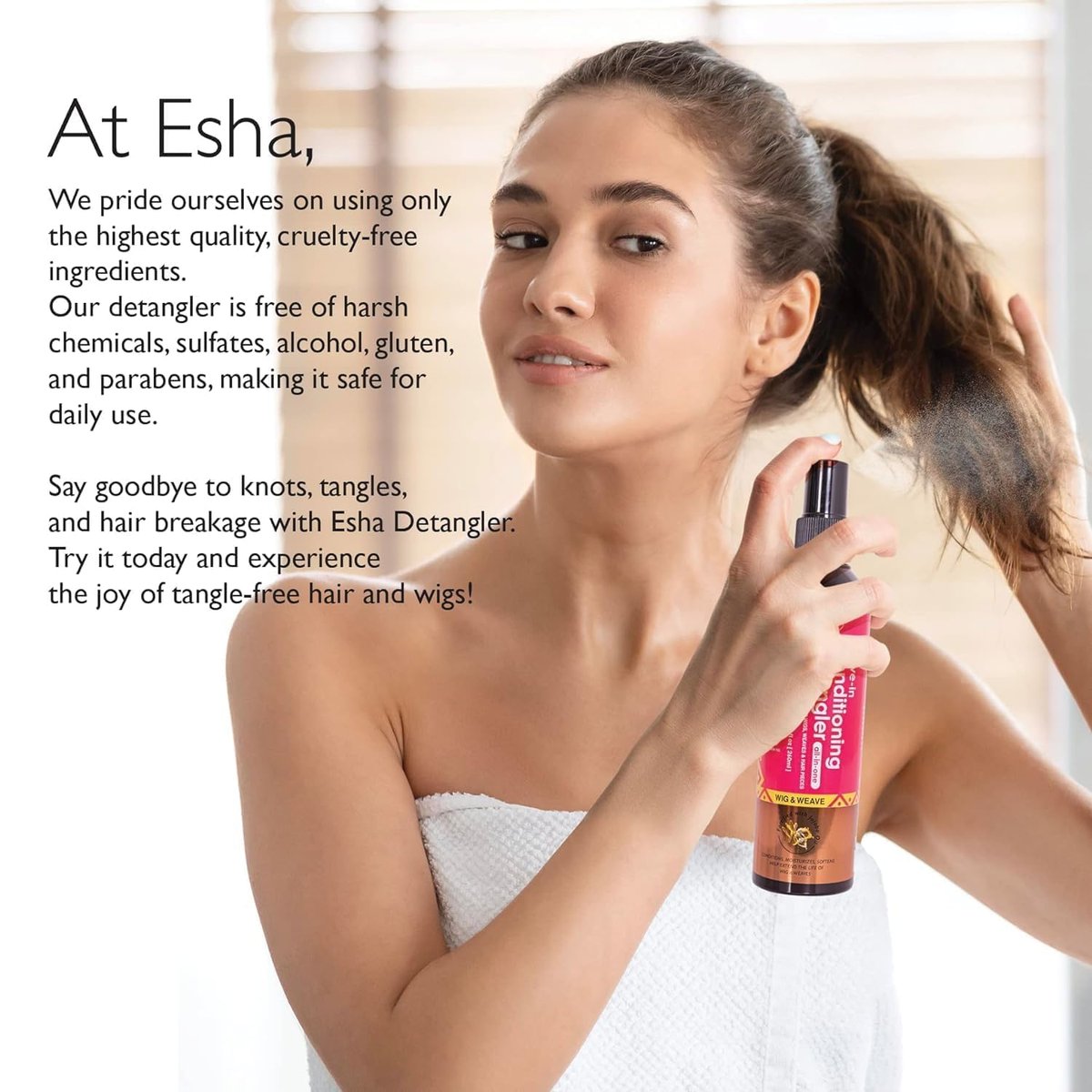 Esha Girl Wig & Weave Leave-In Conditioner & Detangler Spray – Moisturizes, Softens & Revives Human Hair & Synthetic Wigs, Weaves, Extensions & Braids | Sulfate-Free | Pineapple Scent | 4 fl oz Avelisse