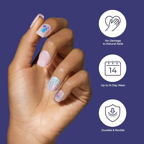 KISS Gel Fantasy Allure Press On Nails - Ready to Wear 3D Design Pink False Nails with Gel Glue, 28 Count - görsel 5