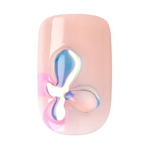 KISS Gel Fantasy Allure Press On Nails - Ready to Wear 3D Design Pink False Nails with Gel Glue, 28 Count - görsel 9