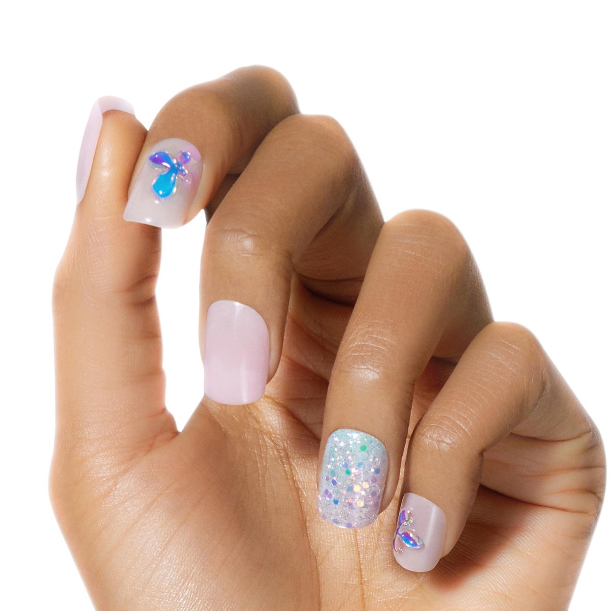 KISS Gel Fantasy Allure Press On Nails - Ready to Wear 3D Design Pink False Nails with Gel Glue, 28 Count - görsel 12