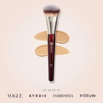 BK BEAUTY 101 Contoured Foundation Brush – Premium Synthetic Foundation Brush for Liquid & Cream Makeup Avelisse