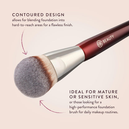 BK BEAUTY 101 Contoured Foundation Brush – Premium Synthetic Foundation Brush for Liquid & Cream Makeup Avelisse