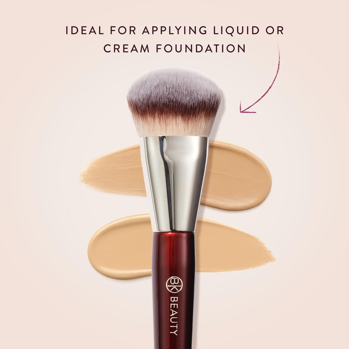 BK BEAUTY 101 Contoured Foundation Brush – Premium Synthetic Foundation Brush for Liquid & Cream Makeup Avelisse