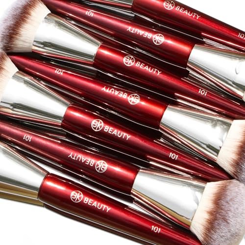 BK BEAUTY 101 Contoured Foundation Brush – Premium Synthetic Foundation Brush for Liquid & Cream Makeup Avelisse
