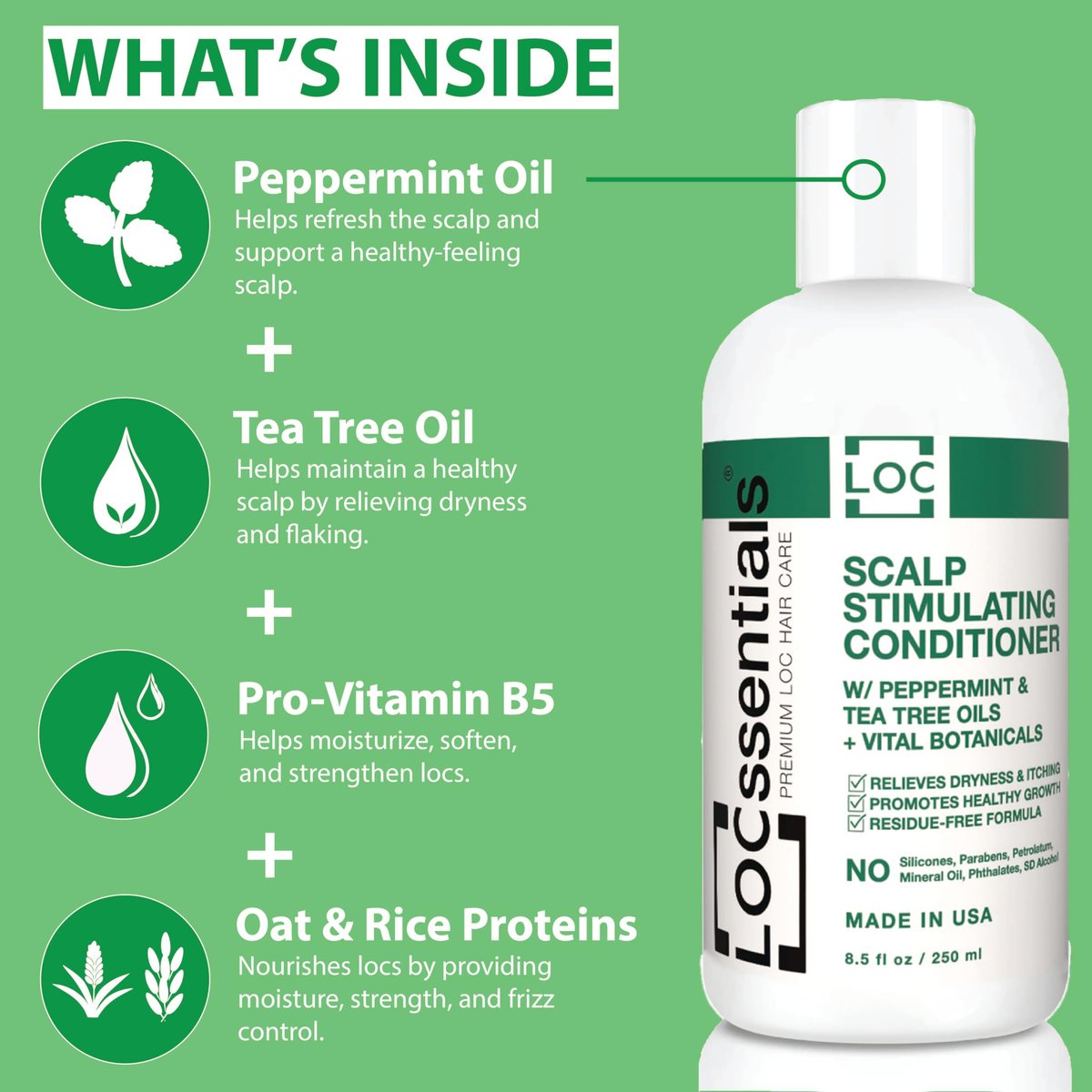LOCssentials Scalp Stimulating Conditioner for Locs – Nourishing Conditioner for Dreads, Twists, Braids, Interlocks, Microlocs, Dreadlocks, Faux Locs Crochet Hair – with Peppermint & Tea Tree Oils, 8.5 Fl Oz Avelisse