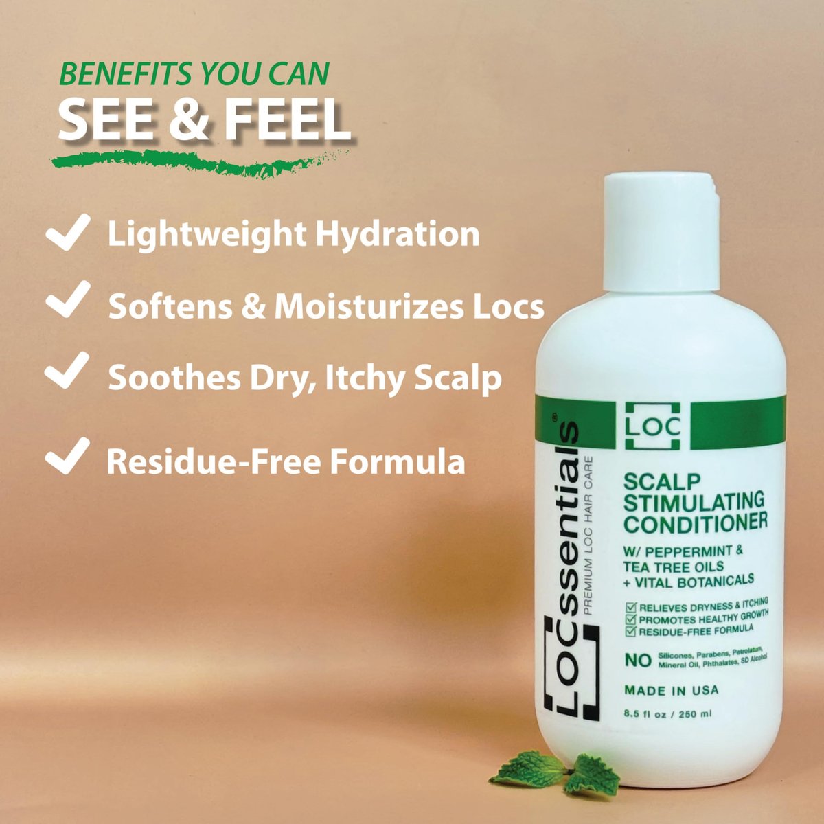 LOCssentials Scalp Stimulating Conditioner for Locs – Nourishing Conditioner for Dreads, Twists, Braids, Interlocks, Microlocs, Dreadlocks, Faux Locs Crochet Hair – with Peppermint & Tea Tree Oils, 8.5 Fl Oz Avelisse