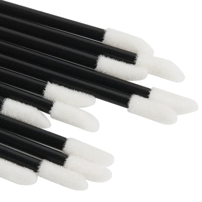 ChefBee 200-Pack Disposable Lip Gloss Applicators - Lint-Free Black Lip Brush Wands for Hygiene & Precision