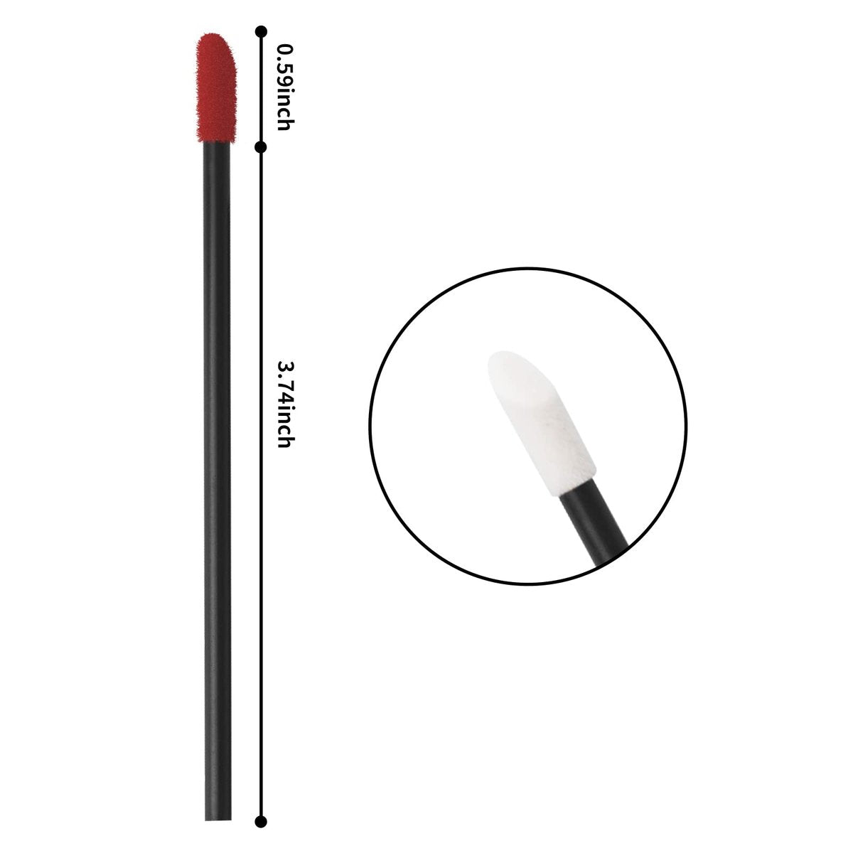 ChefBee 200-Pack Disposable Lip Gloss Applicators - Lint-Free Black Lip Brush Wands for Hygiene & Precision - görsel 5