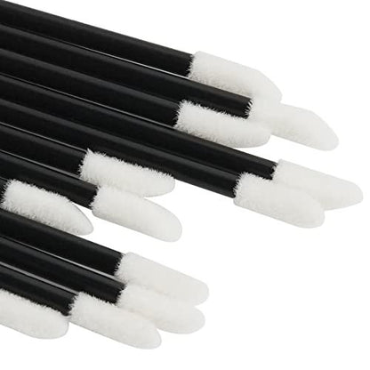 ChefBee 200-Pack Disposable Lip Gloss Applicators - Lint-Free Black Lip Brush Wands for Hygiene & Precision