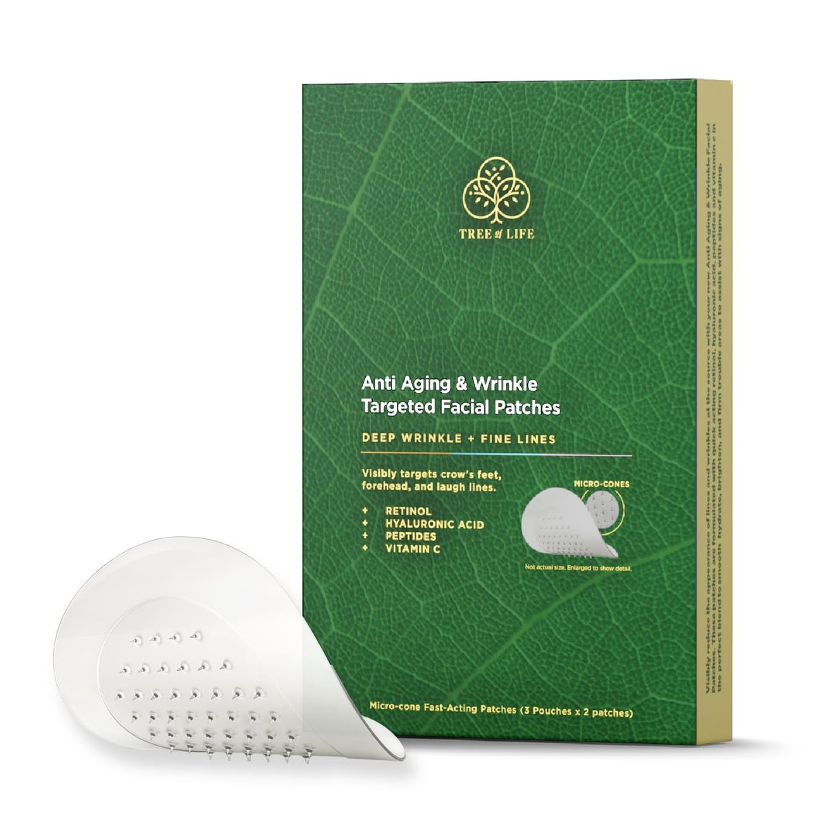 Deep Wrinkle Targeted Patches with Advanced Retinol, Hyaluronic Acid, Vitamin C, and Peptides for Forehead and Between Eyes – 6 Patches - görsel 1
