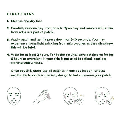 Deep Wrinkle Targeted Patches with Advanced Retinol, Hyaluronic Acid, Vitamin C, and Peptides for Forehead and Between Eyes – 6 Patches