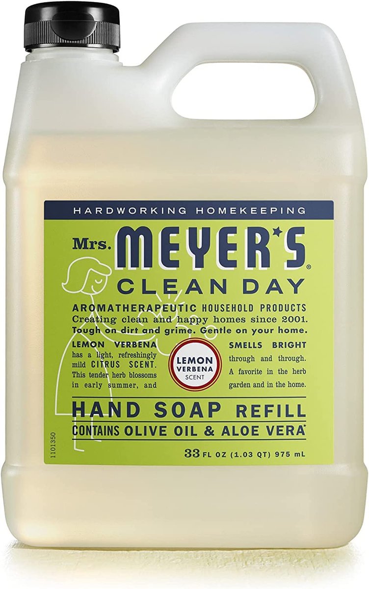 Mrs. Meyer's Clean Day Liquid Hand Soap Refill Variety Pack - Lemon Verbena, Lavender & Basil, 33 Fl Oz (Pack of 3) Avelisse