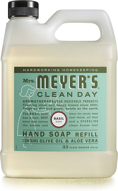 Mrs. Meyer's Clean Day Liquid Hand Soap Refill Variety Pack - Lemon Verbena, Lavender & Basil, 33 Fl Oz (Pack of 3) Avelisse