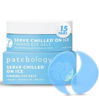 Patchology Serve Chilled On Ice Firming Under Eye Mask Patches with Peptides, Cloudberry Oil & Bakuchiol – Hydrogel Patches for Dark Circles, Puffiness, Fine Lines – 15 Pairs Avelisse