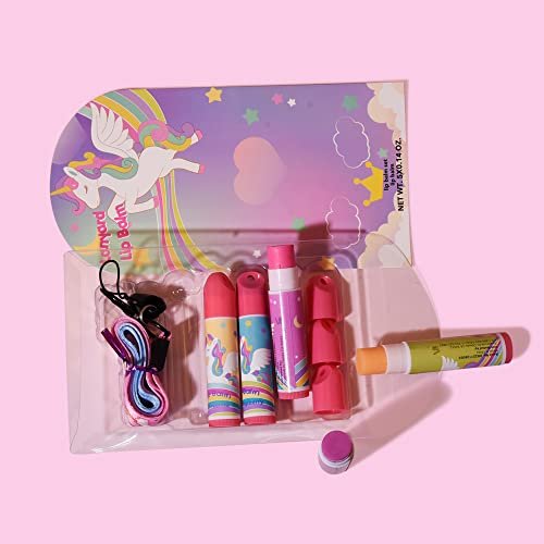 Mebtmel 5 Pcs Fruit Flavored Lip Balm Set with Lanyard – Unicorn Lip Care to Moisturize Dry Lips - görsel 8