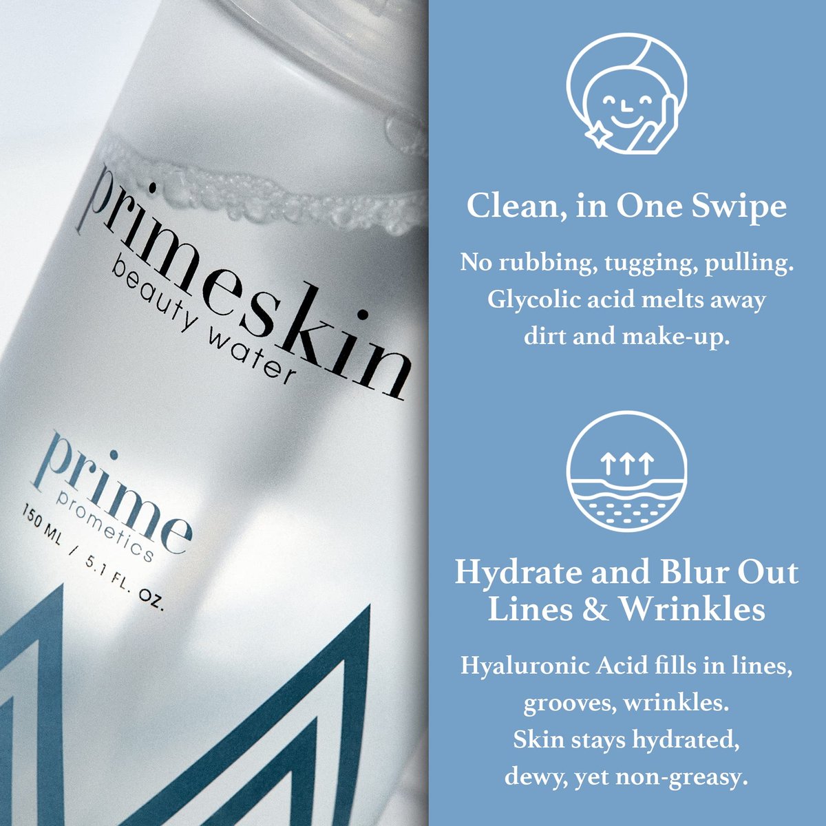 PrimeSkin Beauty Water – Deeply Hydrating Pro-Age Makeup Remover for Mature Women – pH Balanced, Hypoallergenic, 5.1 Fl Oz - görsel 5